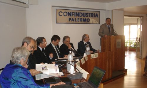 Cerimonia di presentazione ufficiale della Fondazione Candela nell'aula della Confindustria di Palermo